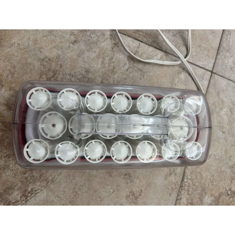 Remington Electric Hot Rollers Set w/ Plastic Carry Case, Red Base White Rollers